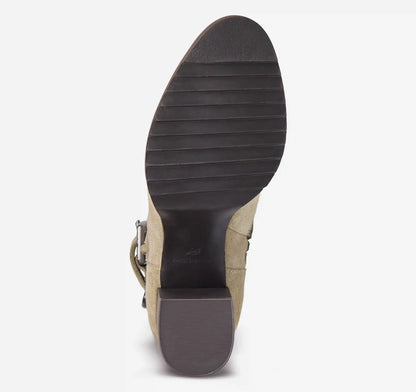 Izzie Buckle Bootie - Taupe Waterproof Suede