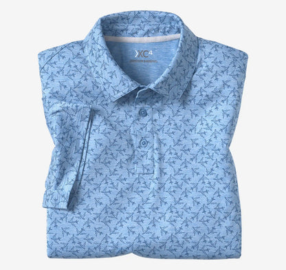 XC4® Performance Polo - Blue Tonal Airplane