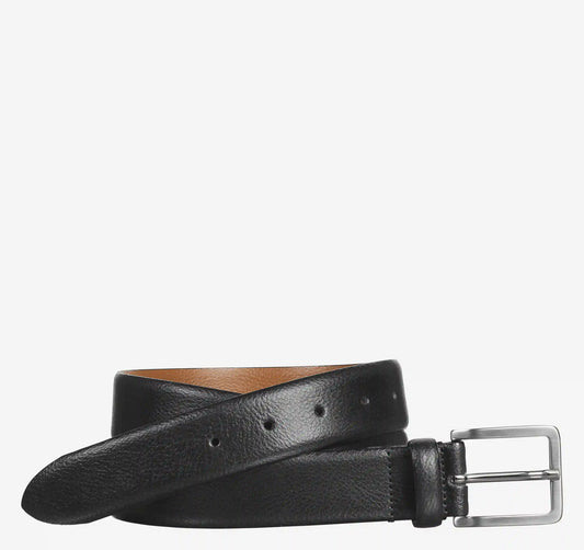 Feather-Edge Italian Leather Belt - Black