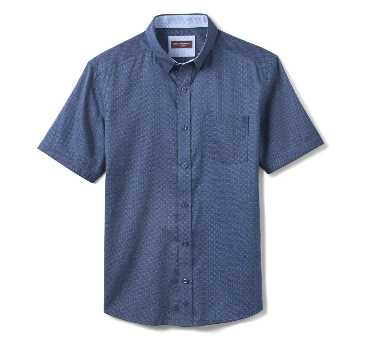 Logan Printed Short-Sleeve Shirt - Navy Mini Circle