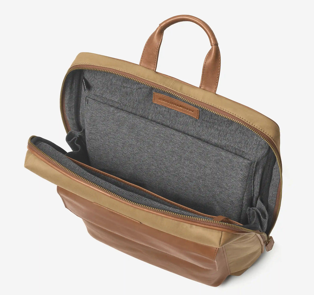 Rhodes Commuter Backpack - Camel Antique Cotton/Tan Full Grain