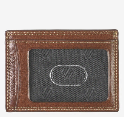 Double Contrast Stitch Weekender Card Wallet - Tan