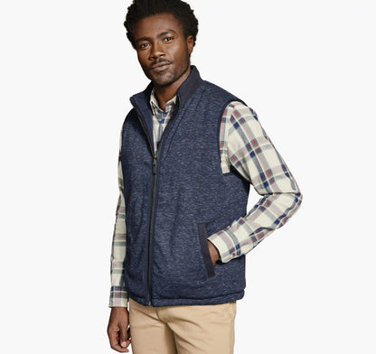 Reversible Quilt Vest - Navy