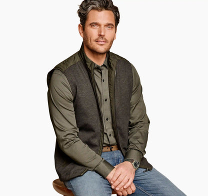 Kenner Reversible Vest - Olive/Marled Olive