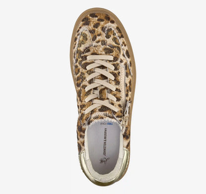 Ashley Side-Zip Lace-Up - Gold Leopard Haircalf/Metallic Sheepskin