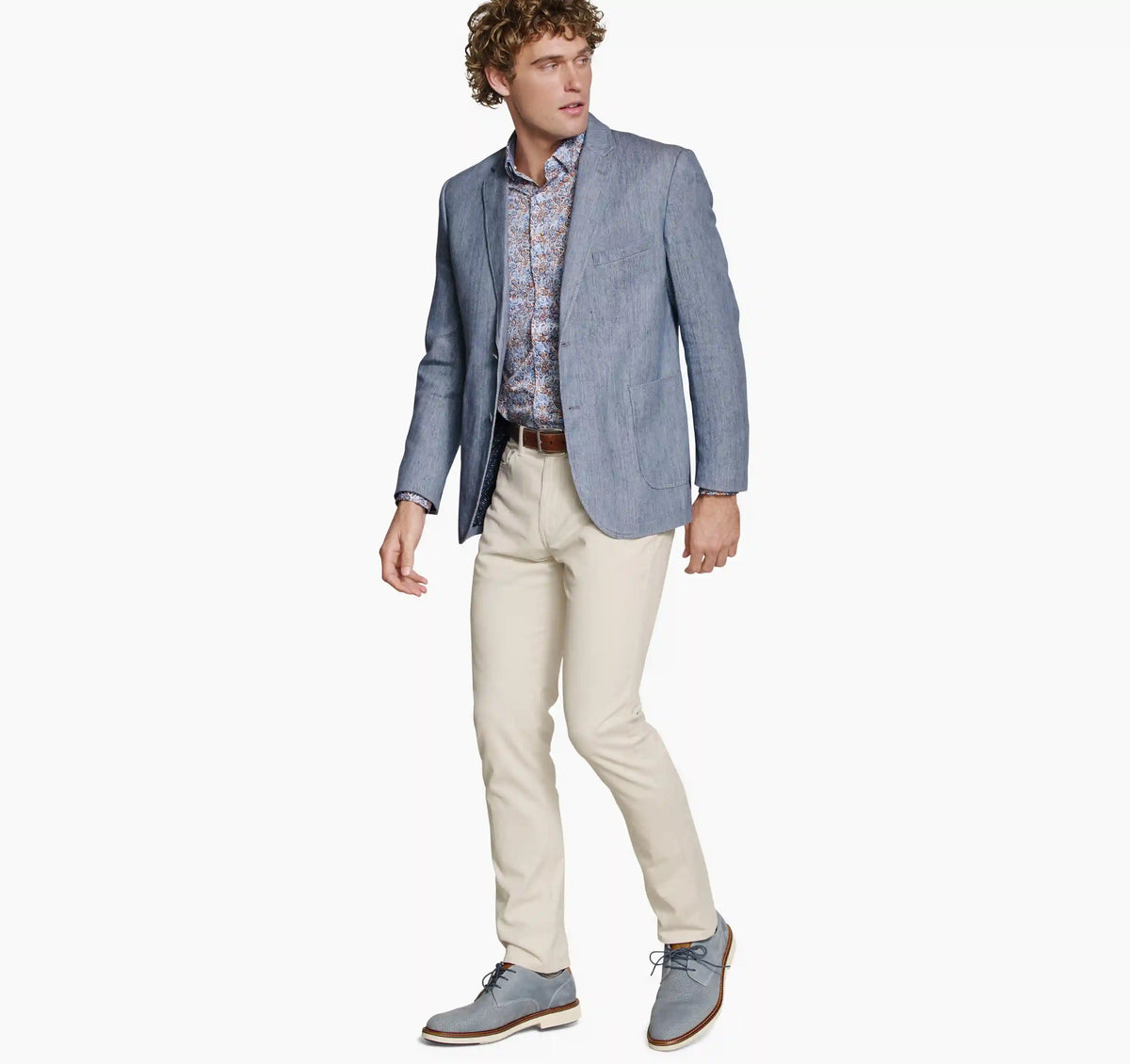 Conley Blazer - Light Blue Washed Linen-Blend