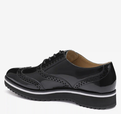 Ulyssa Wingtip - Black Patent Leather