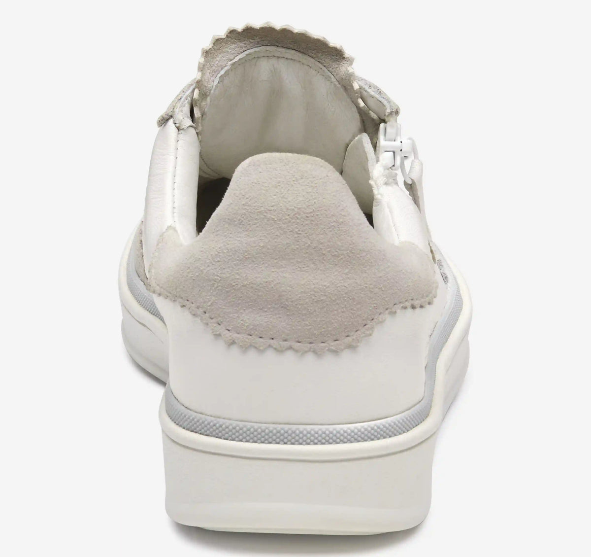 Ashley Side-Zip Lace-Up - White Suede/Glove Leather