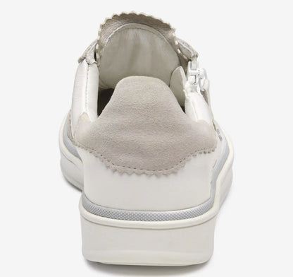 Ashley Side-Zip Lace-Up - White Suede/Glove Leather