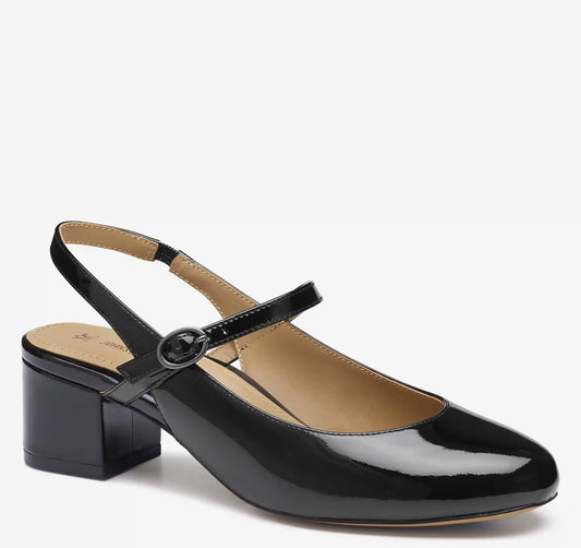 Sienna Mary Jane Slingback - Black Patent Leather