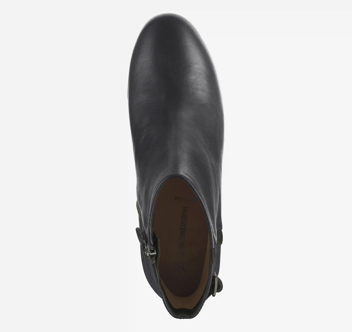 Sienna Belted Bootie - Black Nappa Leather/Italian Croc-Embossed Sheepskin
