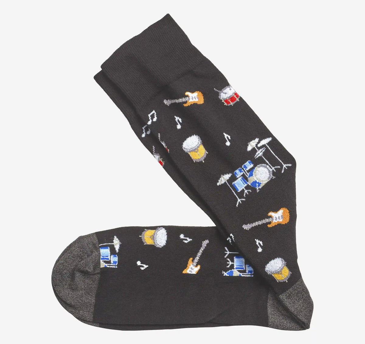 Novelty Socks - Black Guitars & Drums