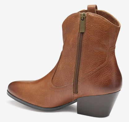 Tristen Western Bootie - Cognac Waterproof Full Grain