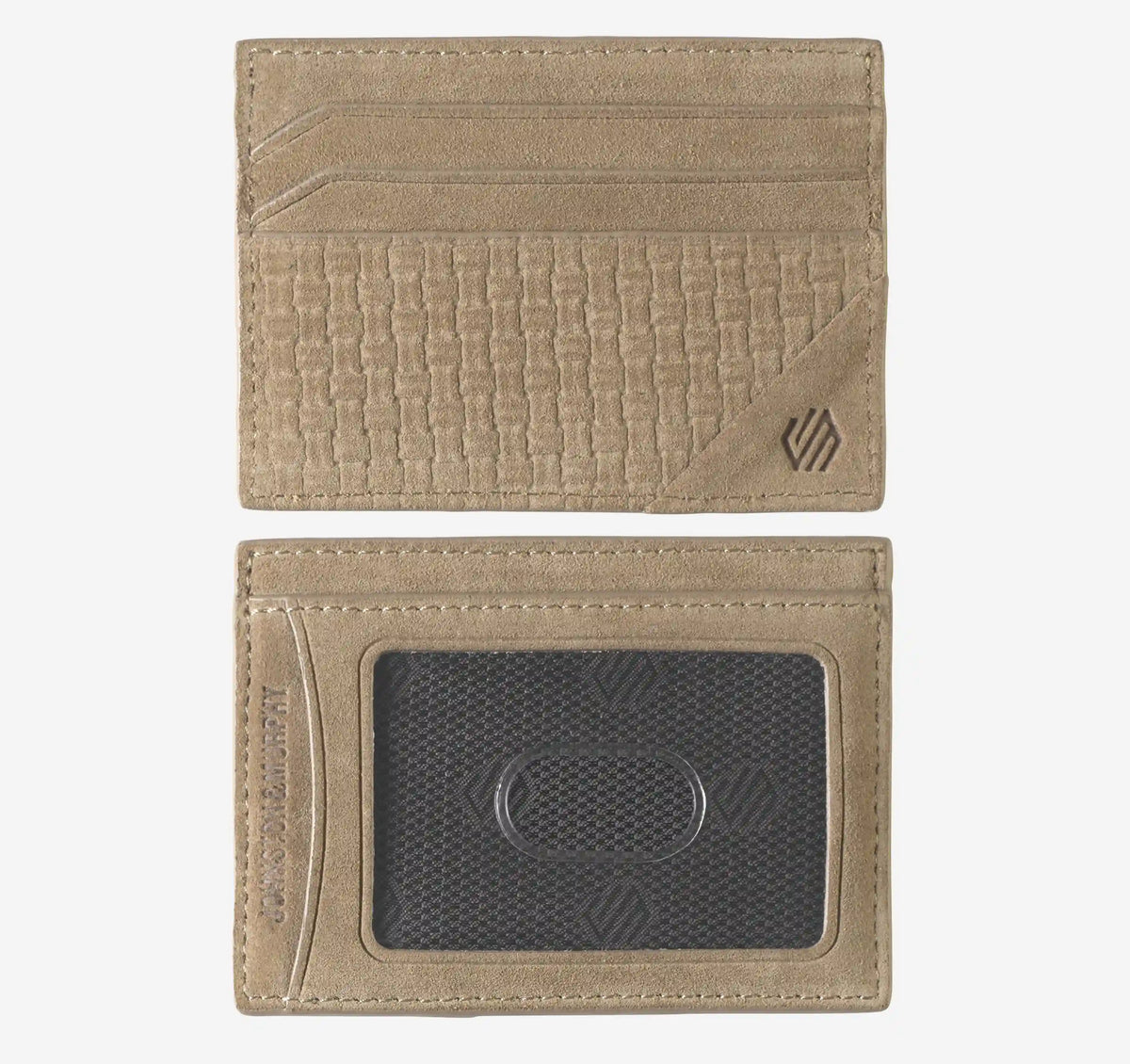 Suede Basketweave Weekender Wallet - Taupe