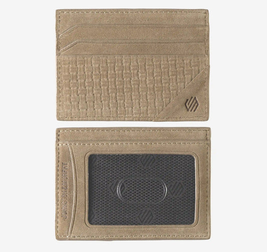 Suede Basketweave Weekender Wallet - Taupe