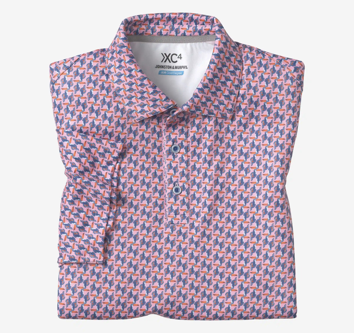 XC4® Performance Print Polos + Cool Degree® - Pink Toucan