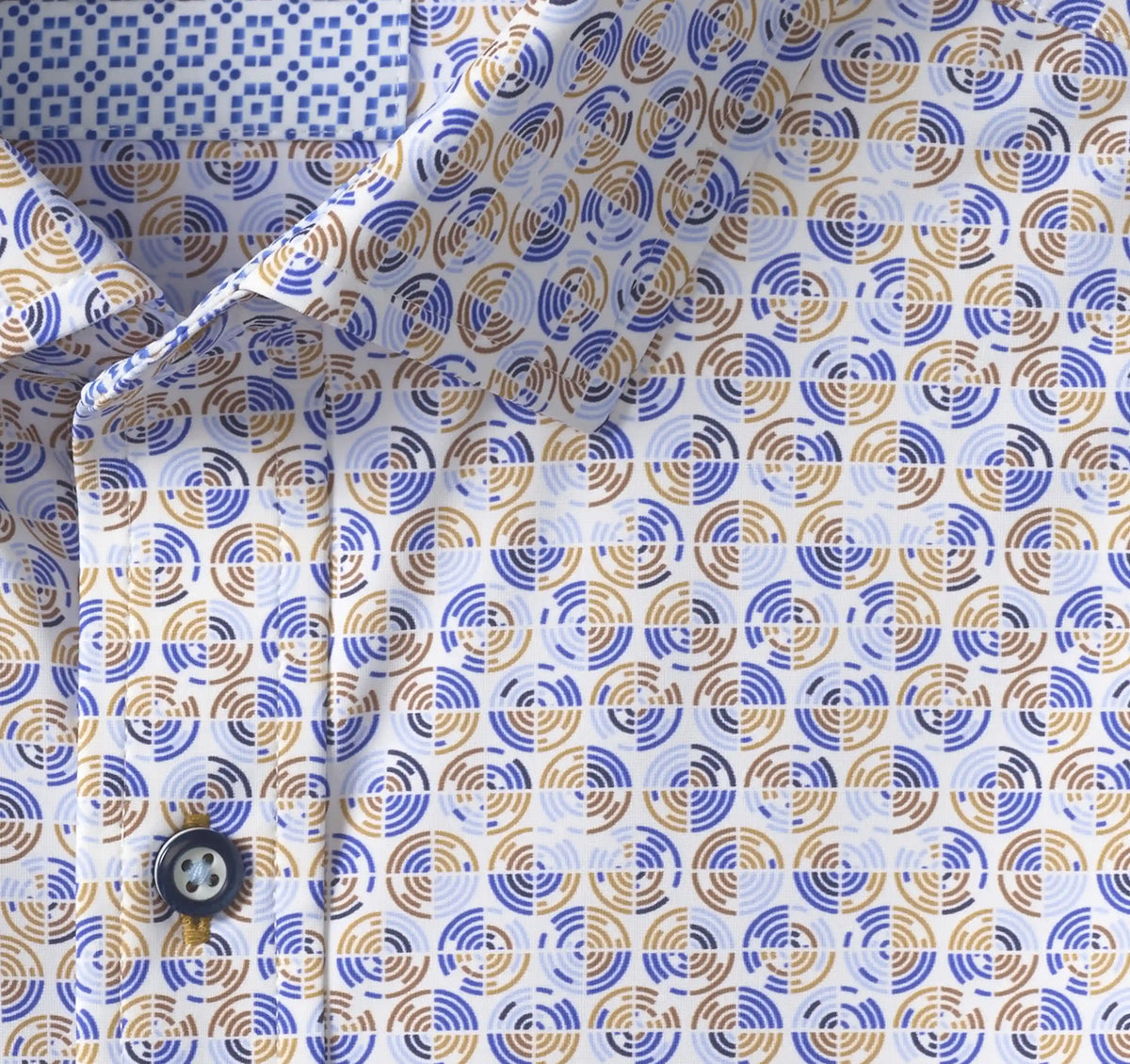XC+™ Motion Long-Sleeve Print Knit Shirt - Blue/Tan Split Disc