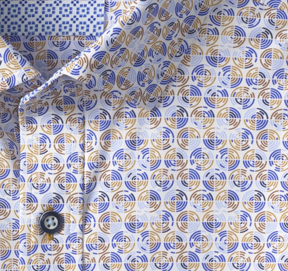 XC+™ Motion Long-Sleeve Print Knit Shirt - Blue/Tan Split Disc