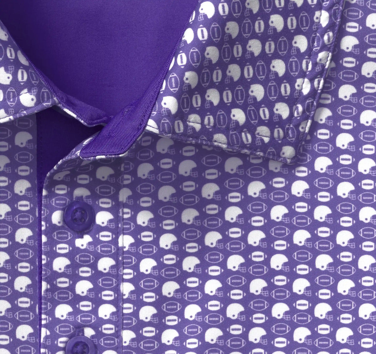 Game Day XC+™ Helmet-and-Football Print Polo - Purple