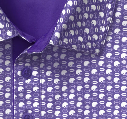 Game Day XC+™ Helmet-and-Football Print Polo - Purple