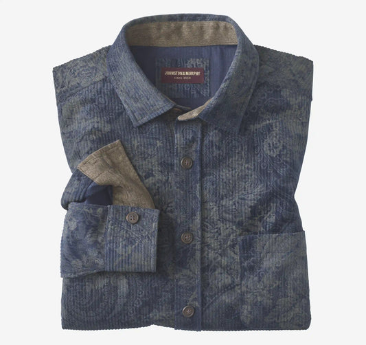 Cutler Corduroy Shirt - Navy Paisley
