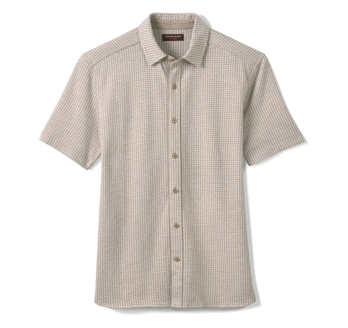 Bennett Short-Sleeve Shirt - Tan Gingham
