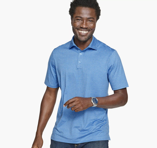 XC4® Performance Print Polos + Cool Degree® - Blue Geo Circle