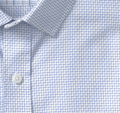 Ovation Non-Iron Dress Shirt - White/Royal Mini Box