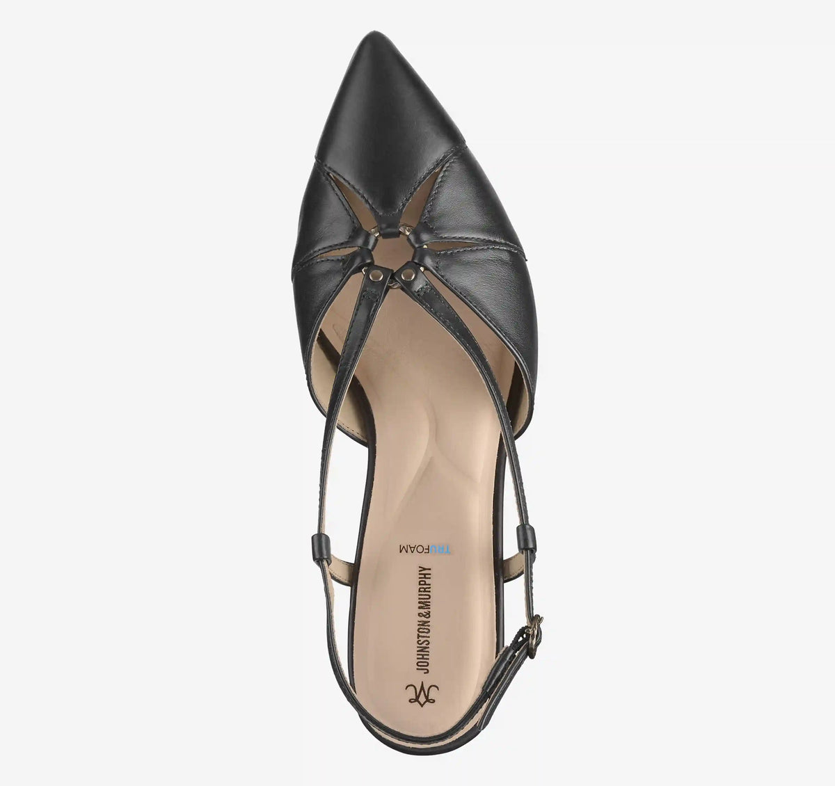 Lindsey Ring Slingback - Black Glove Leather