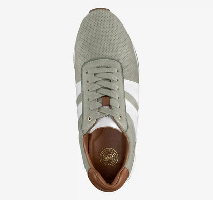 Morgan U-Throat Jogger - Sage Nubuck/White Croc-Embossed Full-Grain Leather