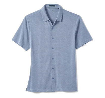 Vintage Birdseye Button-Front Shirt - Blue