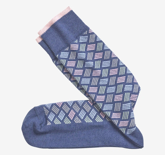 Basketweave Socks - Denim