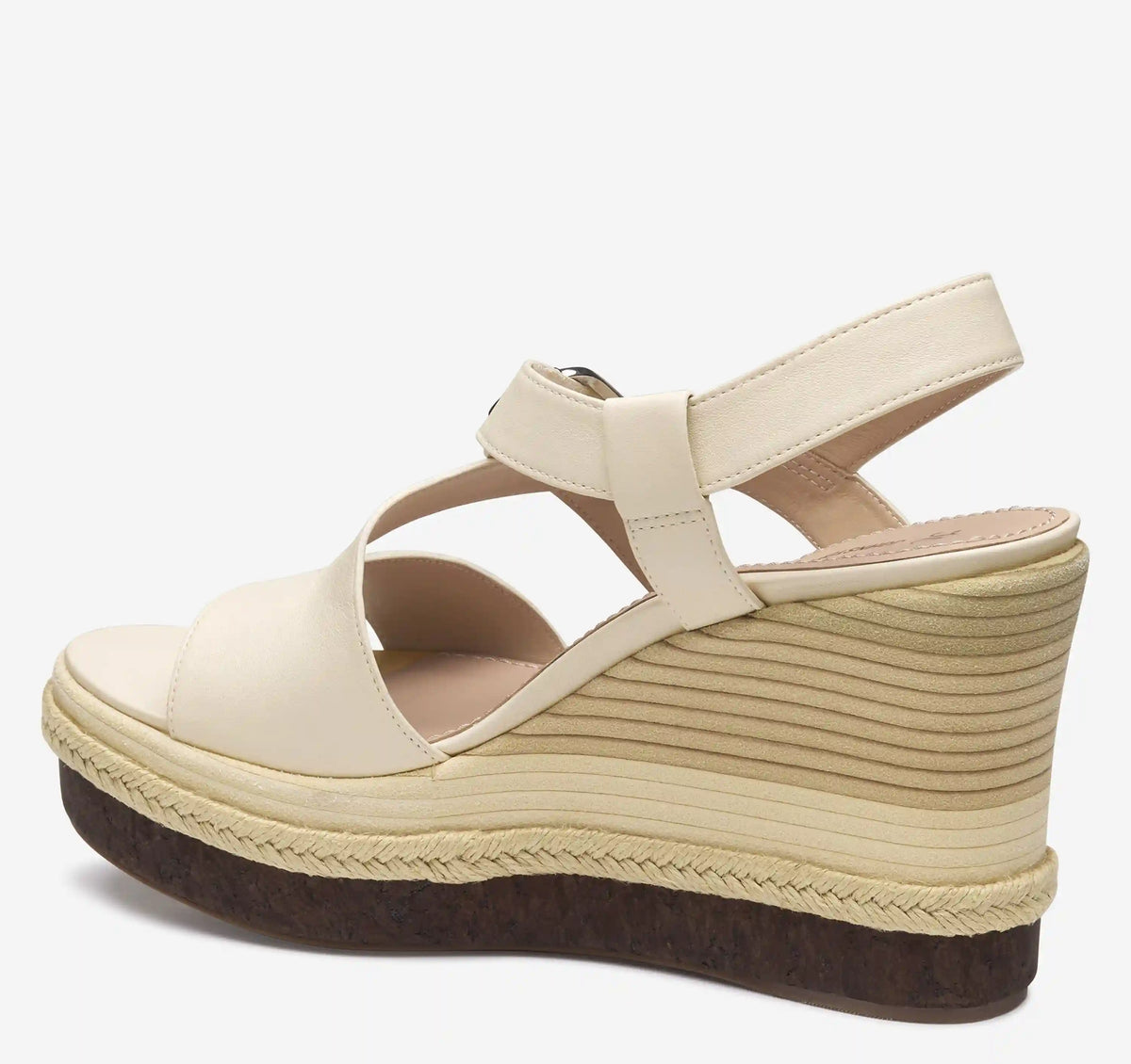 Addison Asymmetrical Wedge - Bone Nappa Leather
