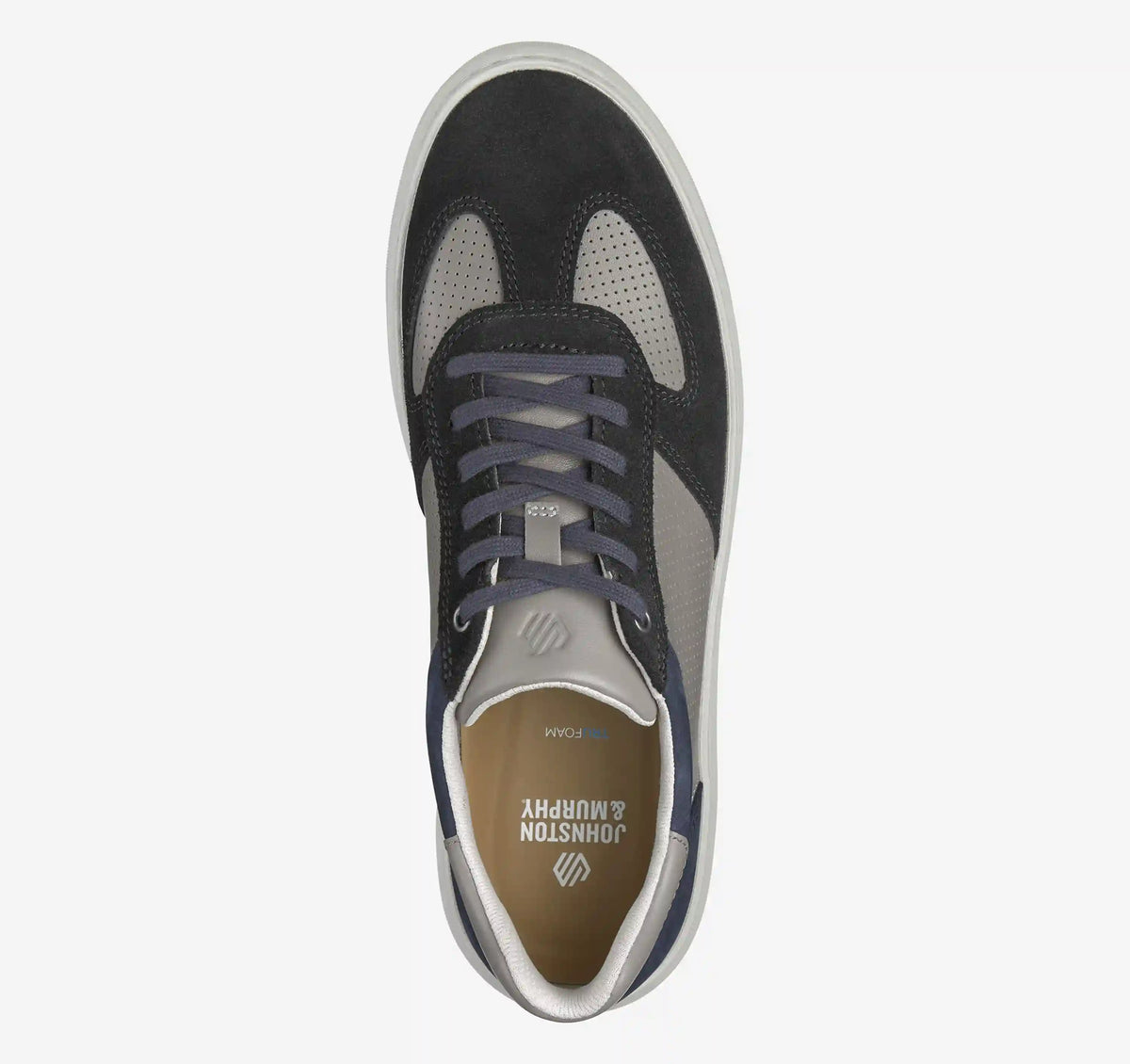 Anders T-Toe - Black Suede/Gray Full-Grain Leather