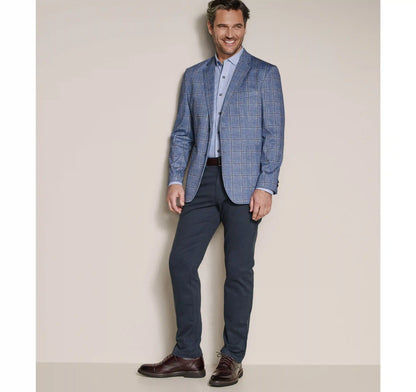XC Flex® Pinnacle Knit Blazer - Blue/Tan Shadow Plaid