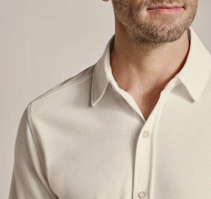 Bennett Short-Sleeve Shirt - White Honeycomb