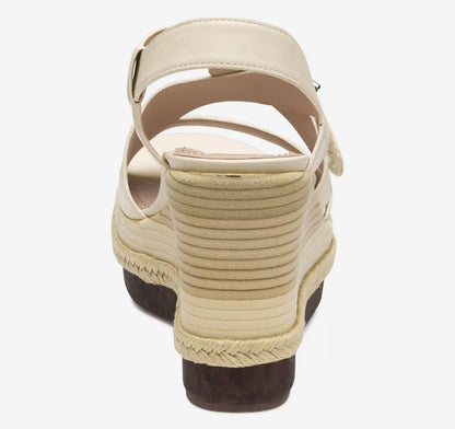Addison Asymmetrical Wedge - Bone Nappa Leather