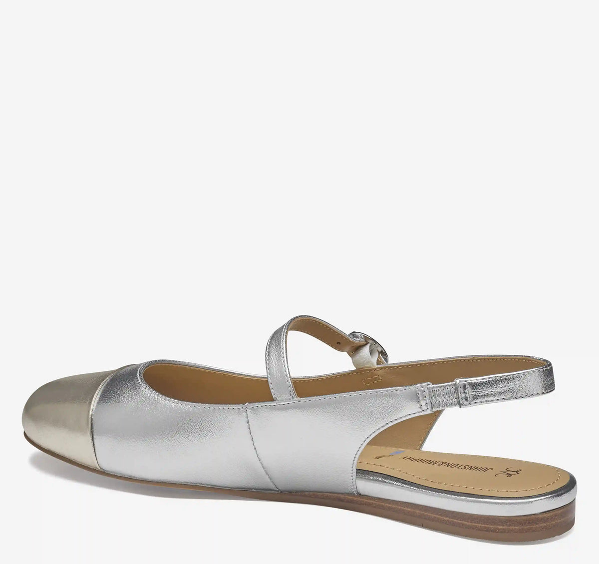 Claire Mary Jane Slingback - Silver/Gold Metallic Sheepskin