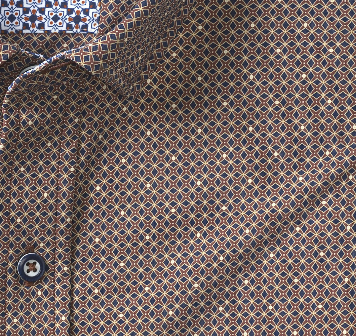 XC+™ Motion Long-Sleeve Print Knit Shirt - Mahogany Star Grid