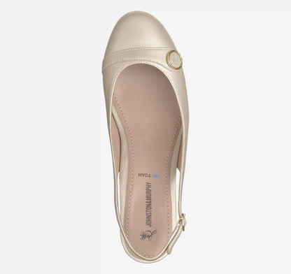 Sienna Button Slingback - Sand Pearlized Sheepskin
