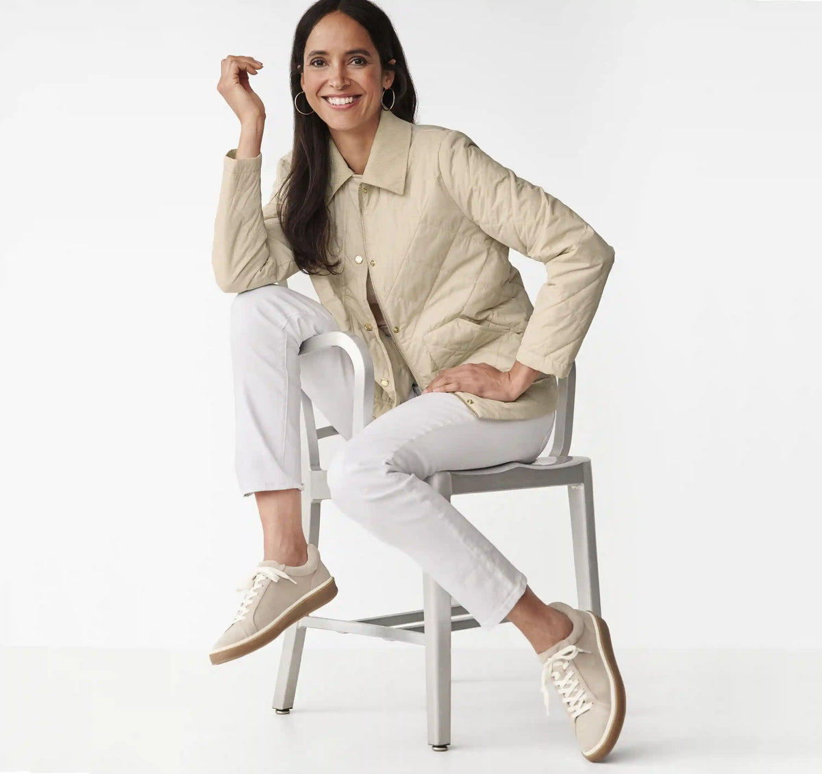 Diamond Quilt Jacket - Cream
