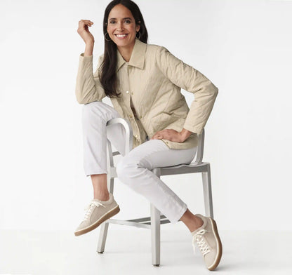 Diamond Quilt Jacket - Cream