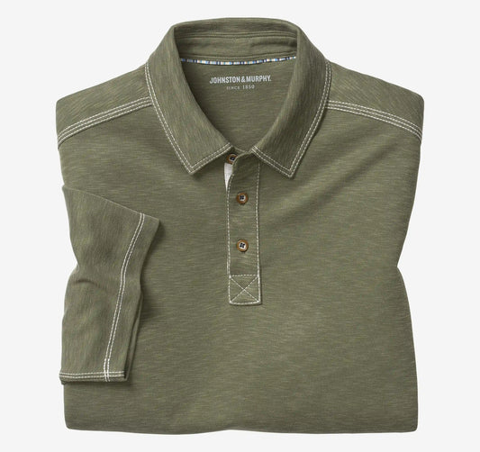 Vintage Slub Polo - Olive