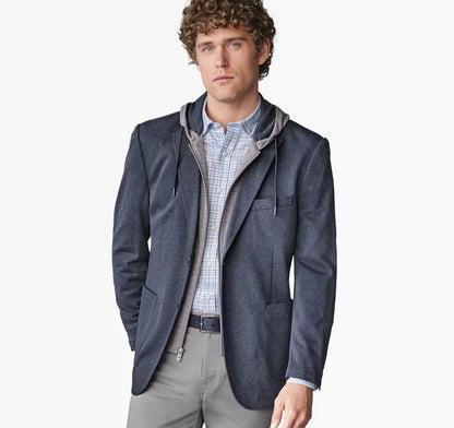 XC Flex® Pinnacle Hooded Knit Blazer - Navy Birdseye