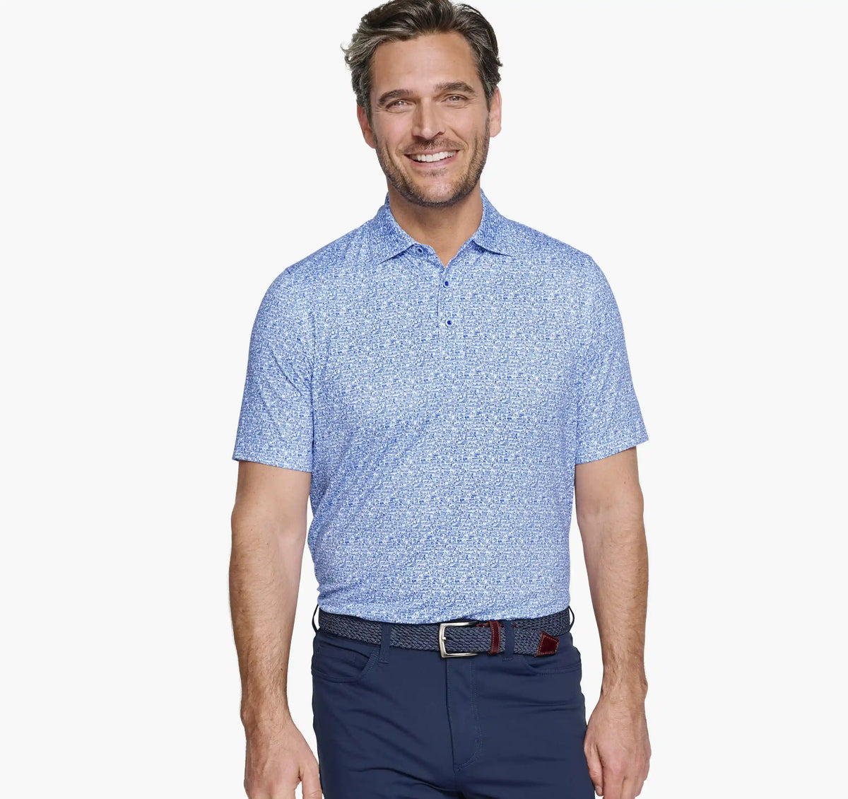 XC4® Performance Print Polos + Cool Degree® - White/Navy Boat