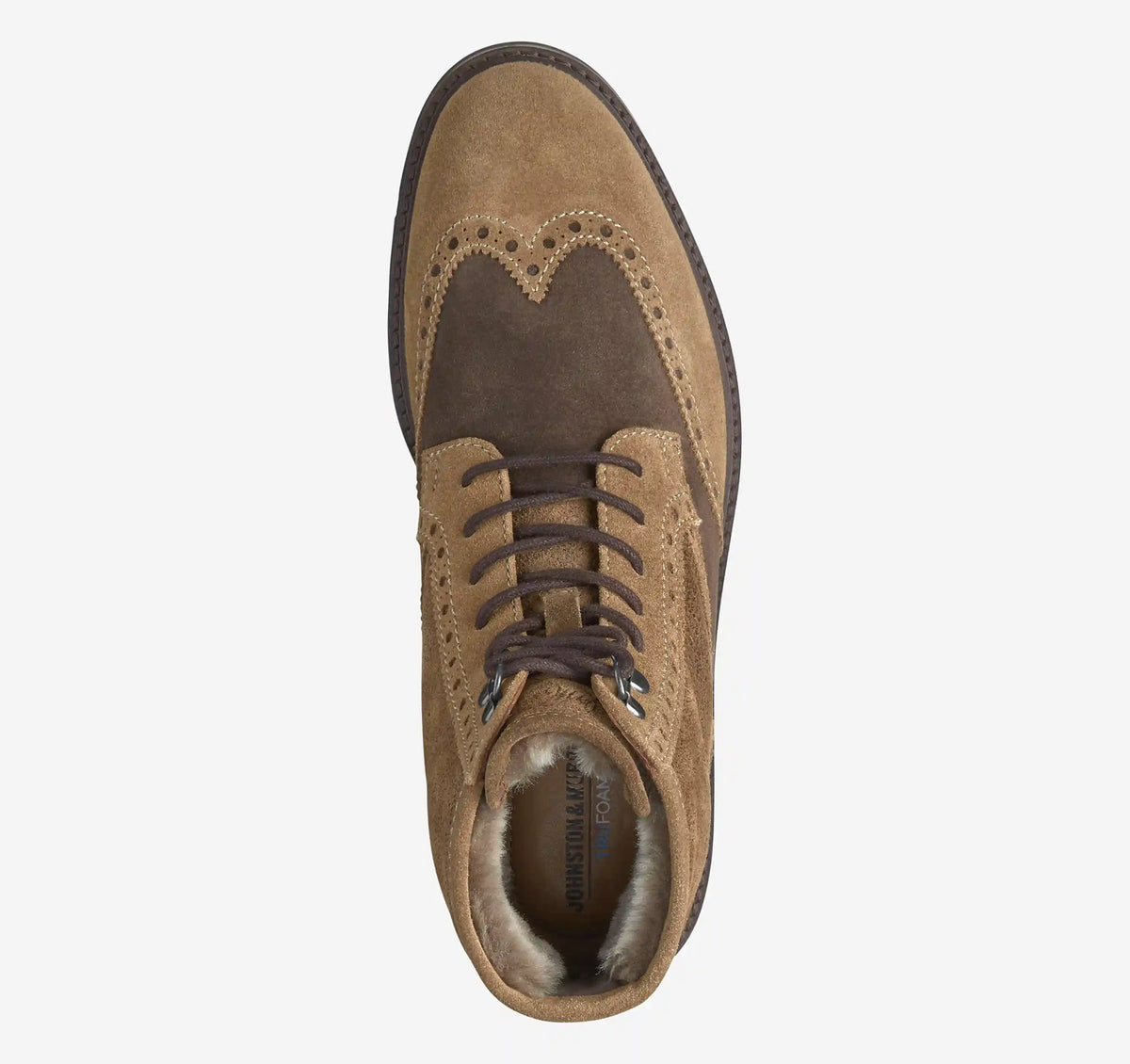 Britton Shearling Wingtip Boot - Snuff/Brown Waxed Suede/Shearling