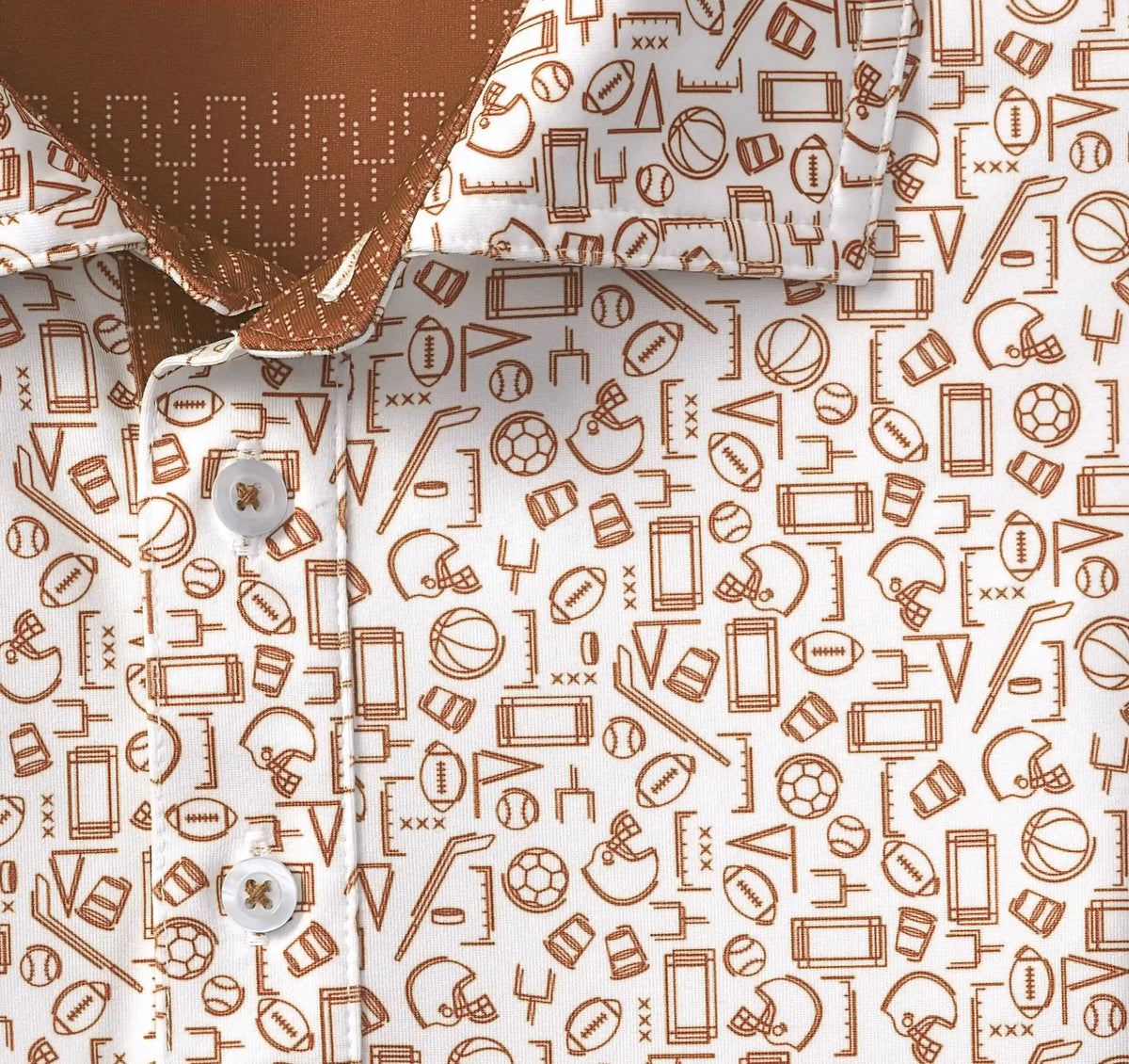 Game Day XC+™ Multi-Sport Print Polo - Rust