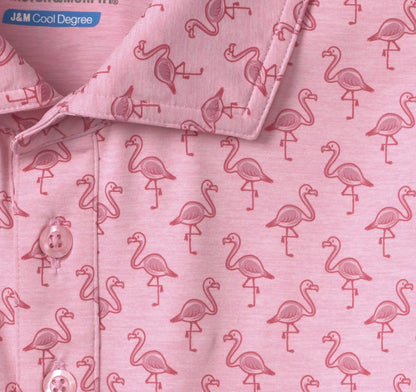 XC4® Performance Print Polos + Cool Degree® - Pink Flamingo