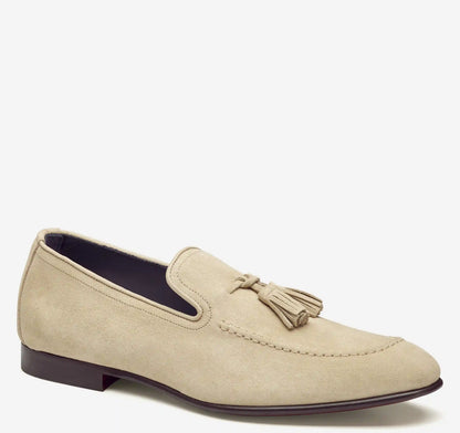 Taylor Tassel Loafer - Beige Italian Suede