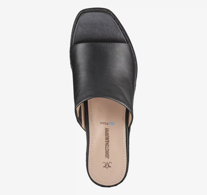 Mallory Slide Wedge - Black Nappa Leather
